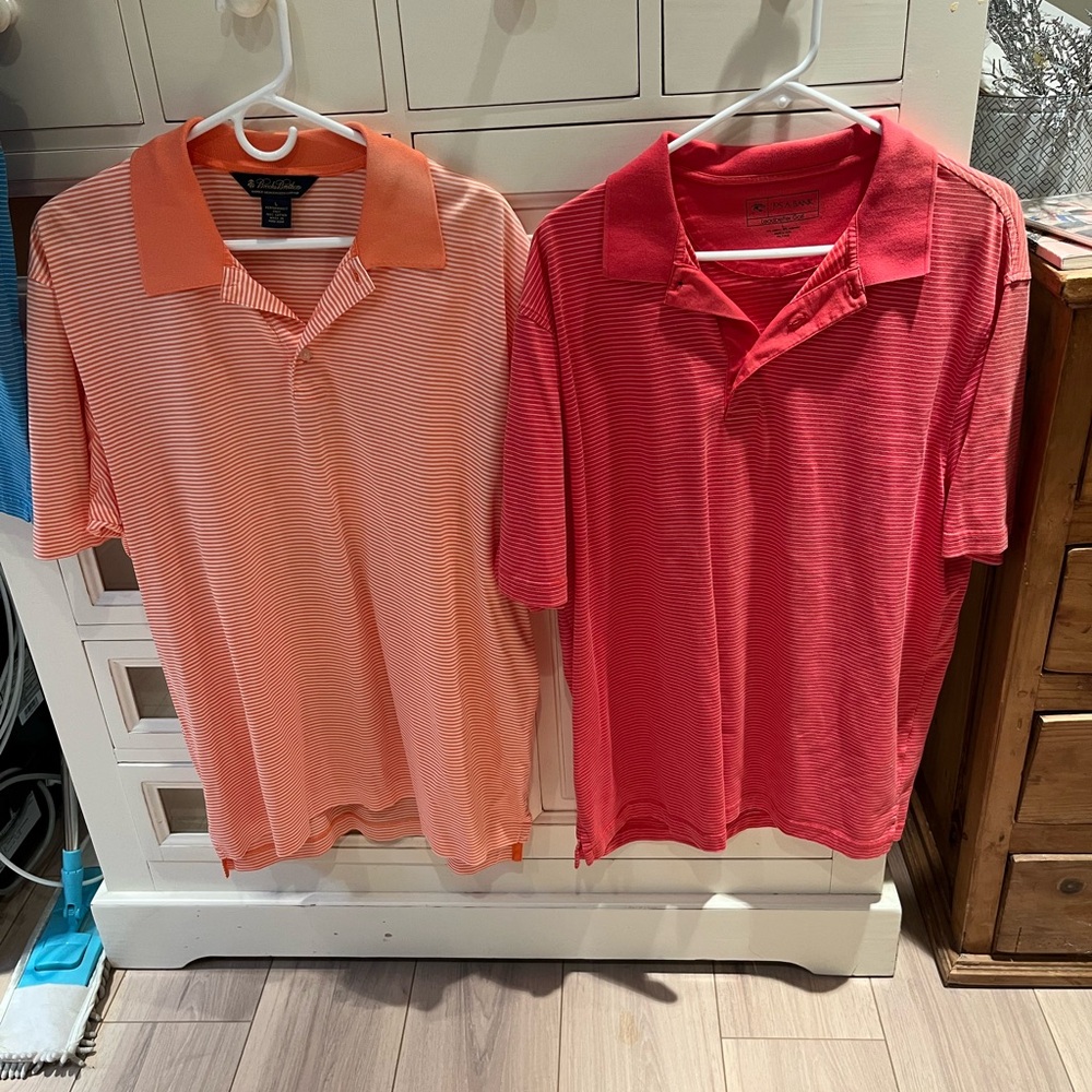 Brooks Brothers Orange Striped Polo Shirt